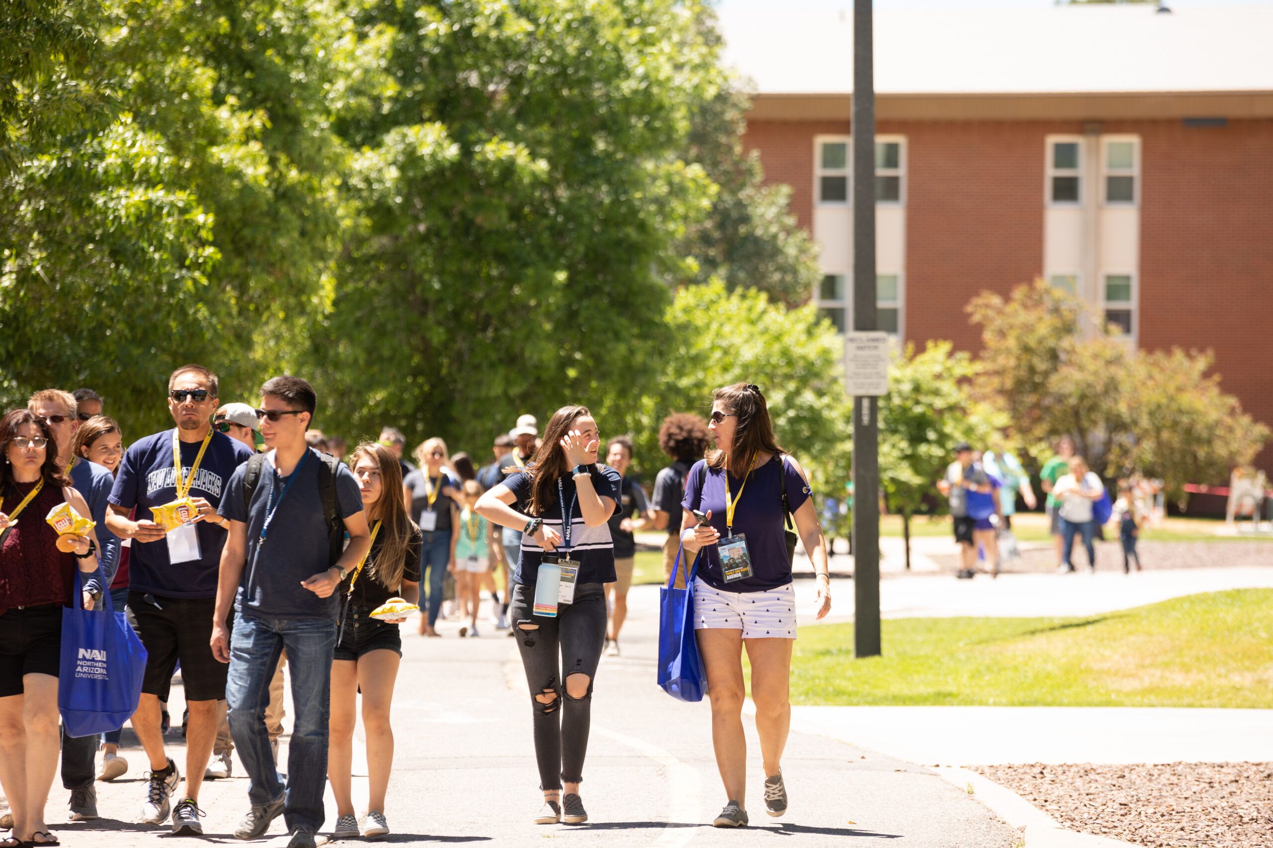 Families take an informative, guided tour at NAU's Flagstaff campus.