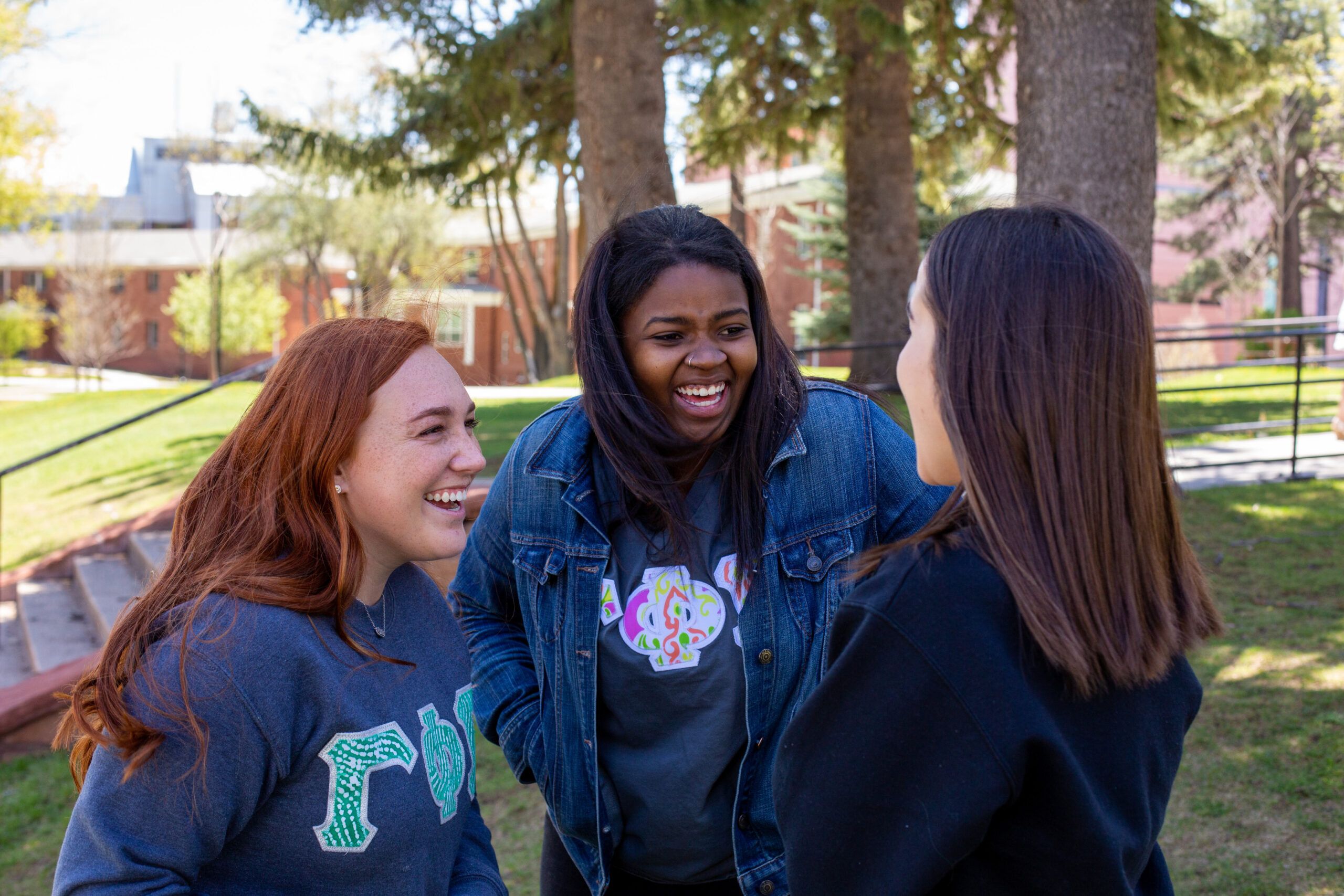 Sorority students hang out at North Quad.