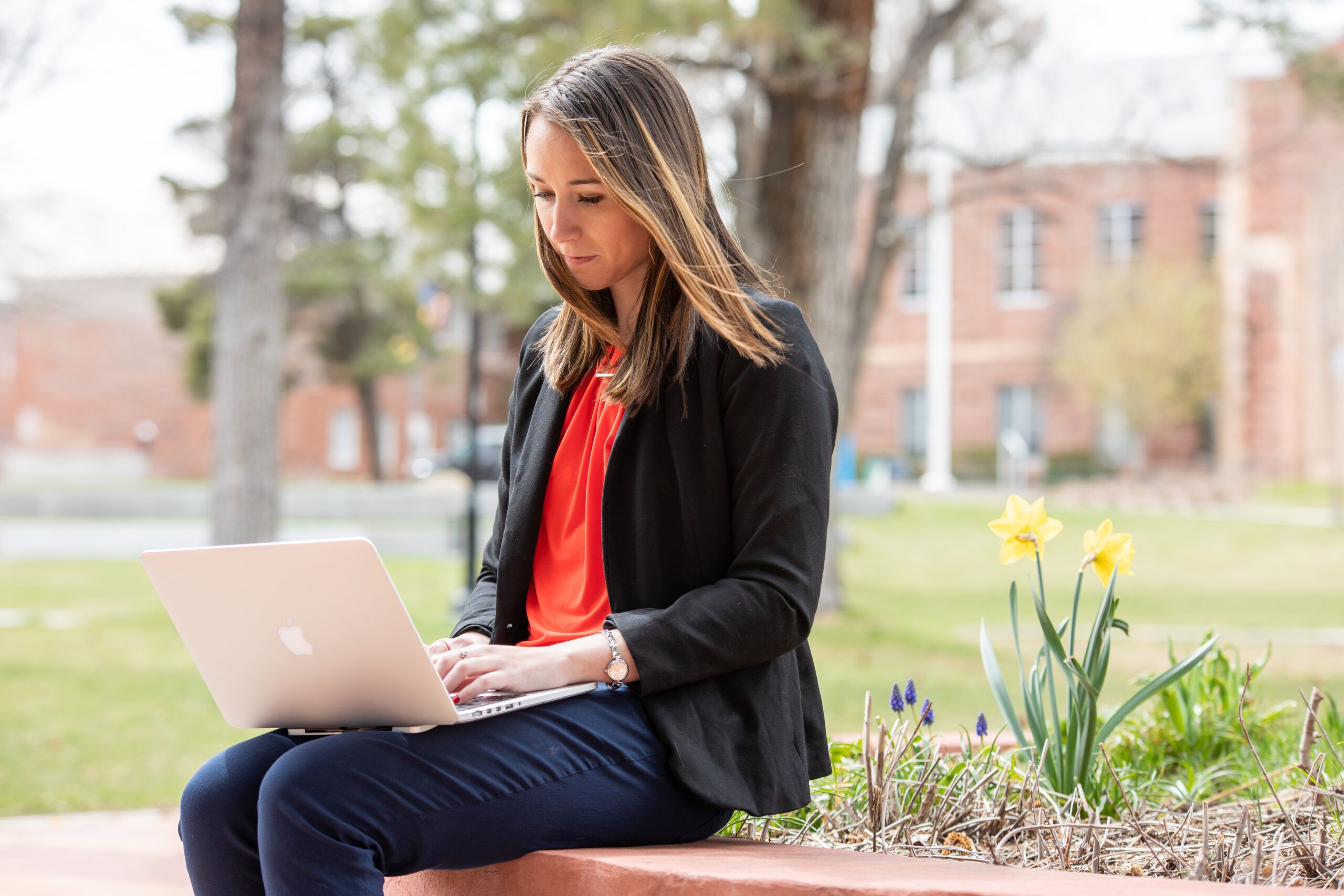 A prospective NAU graduate student attends a virtual informational session.